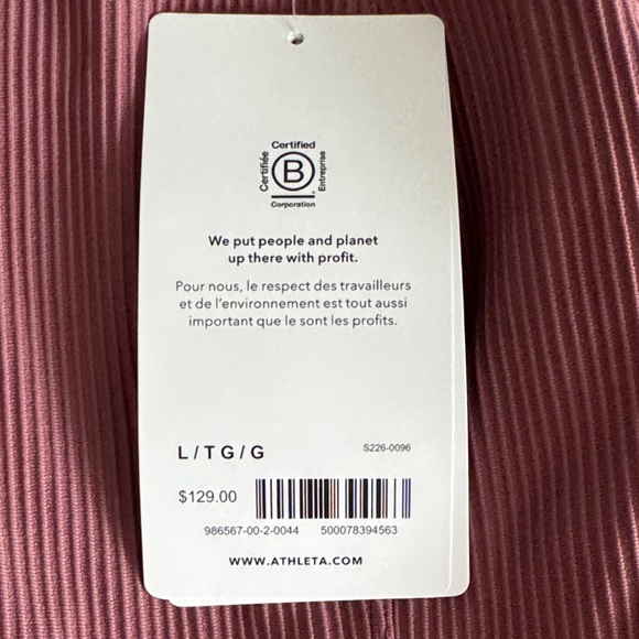 Athleta Ribbed Mauve Top - Picture 2 of 2